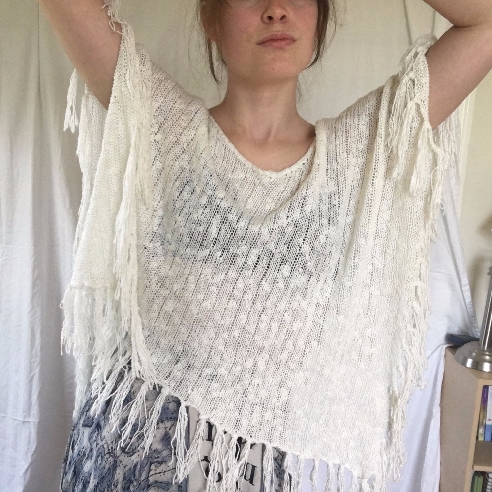 XOXO fringe shawl